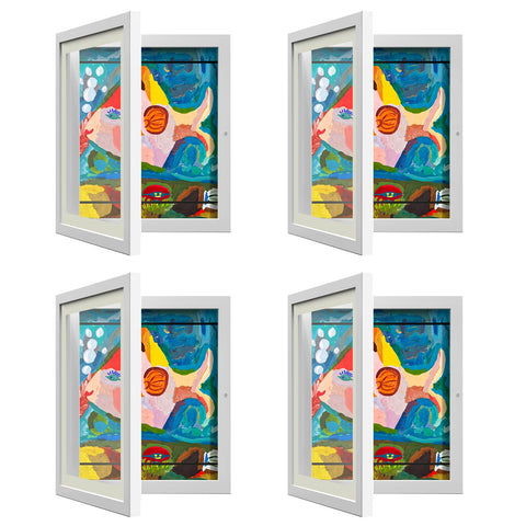 AFEION front-facing four frames on wall showing tidy rotating gallery and easy updates