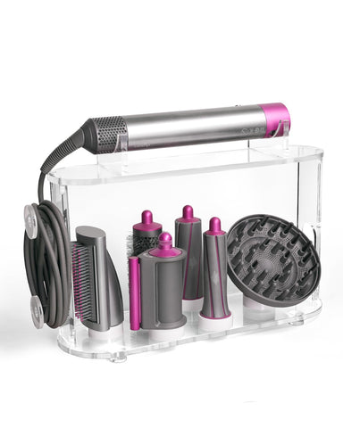 Affogato front view showing clear acrylic organizer and six slots for neat storage