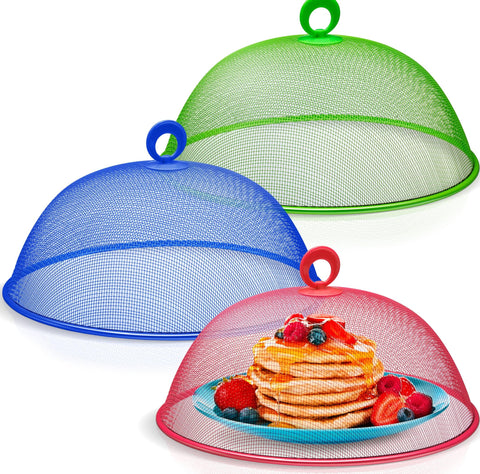 Affordable front view of food cover tent protecting picnic dishes