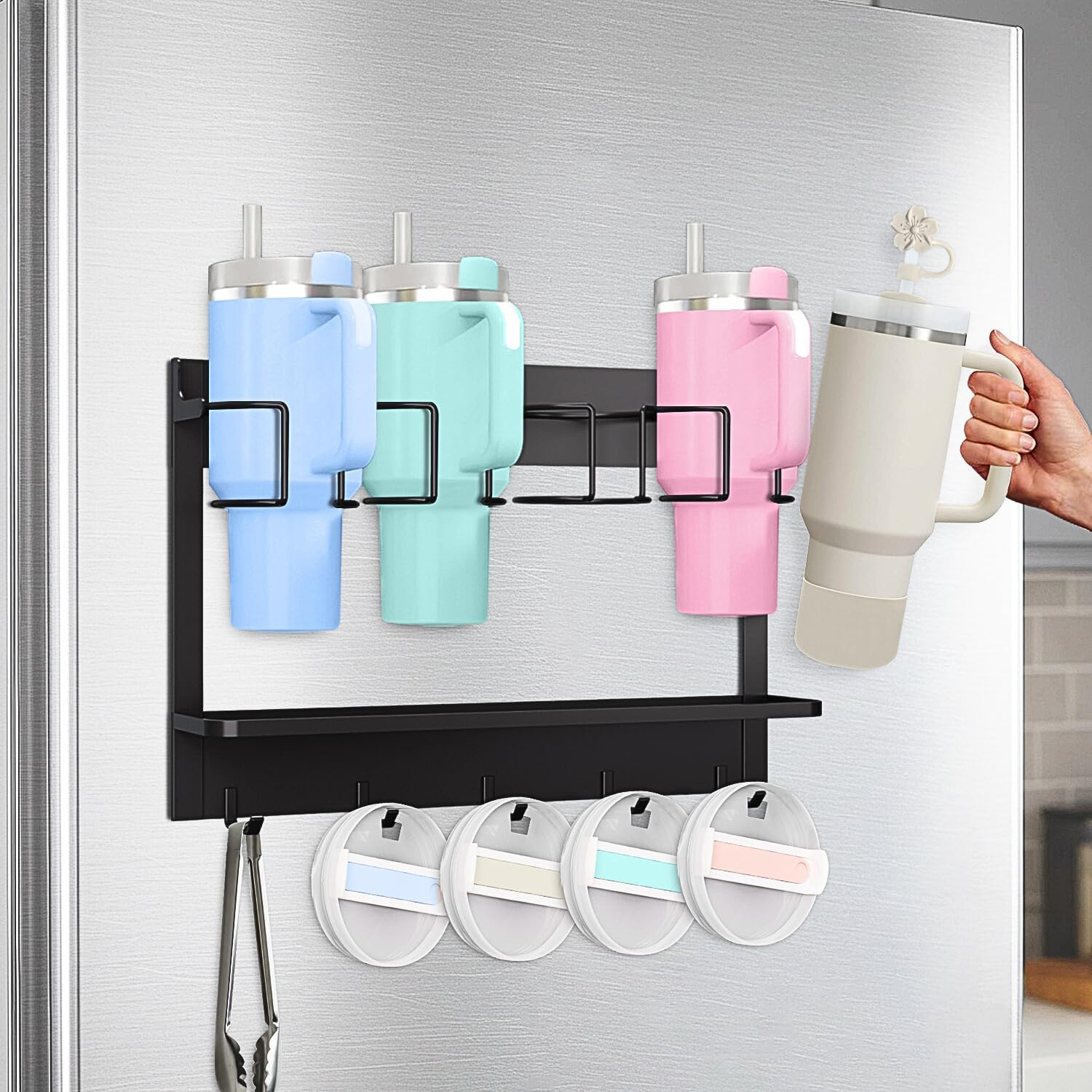 AFKLMNE in a kitchen setting showing organized bottles and countertop freed