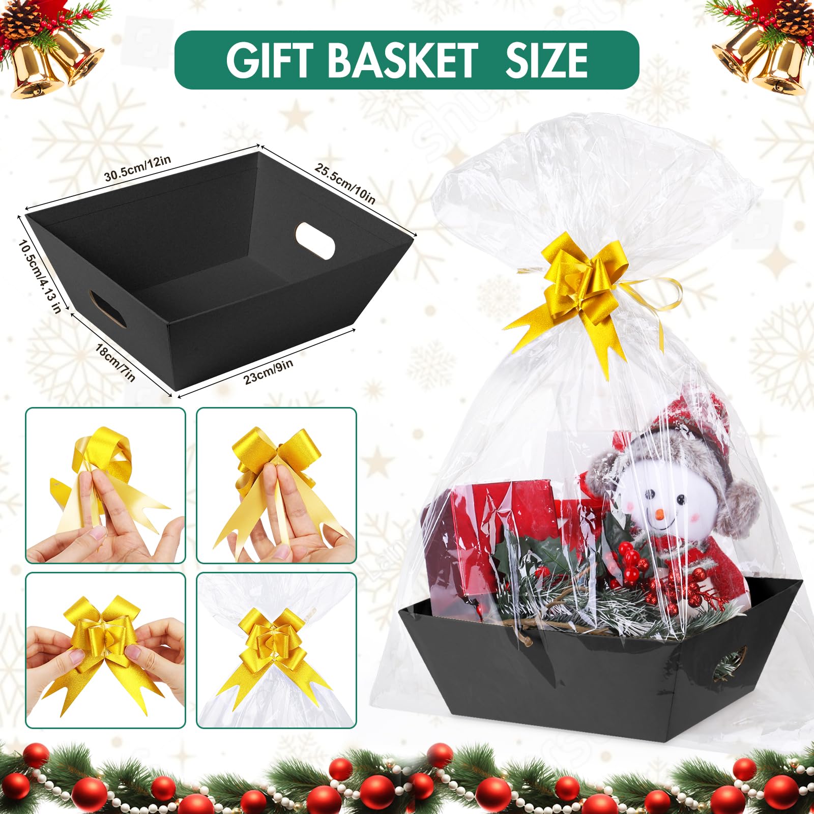 AFOROEOA clear plastic bag and silver bow detail for protected, finished look