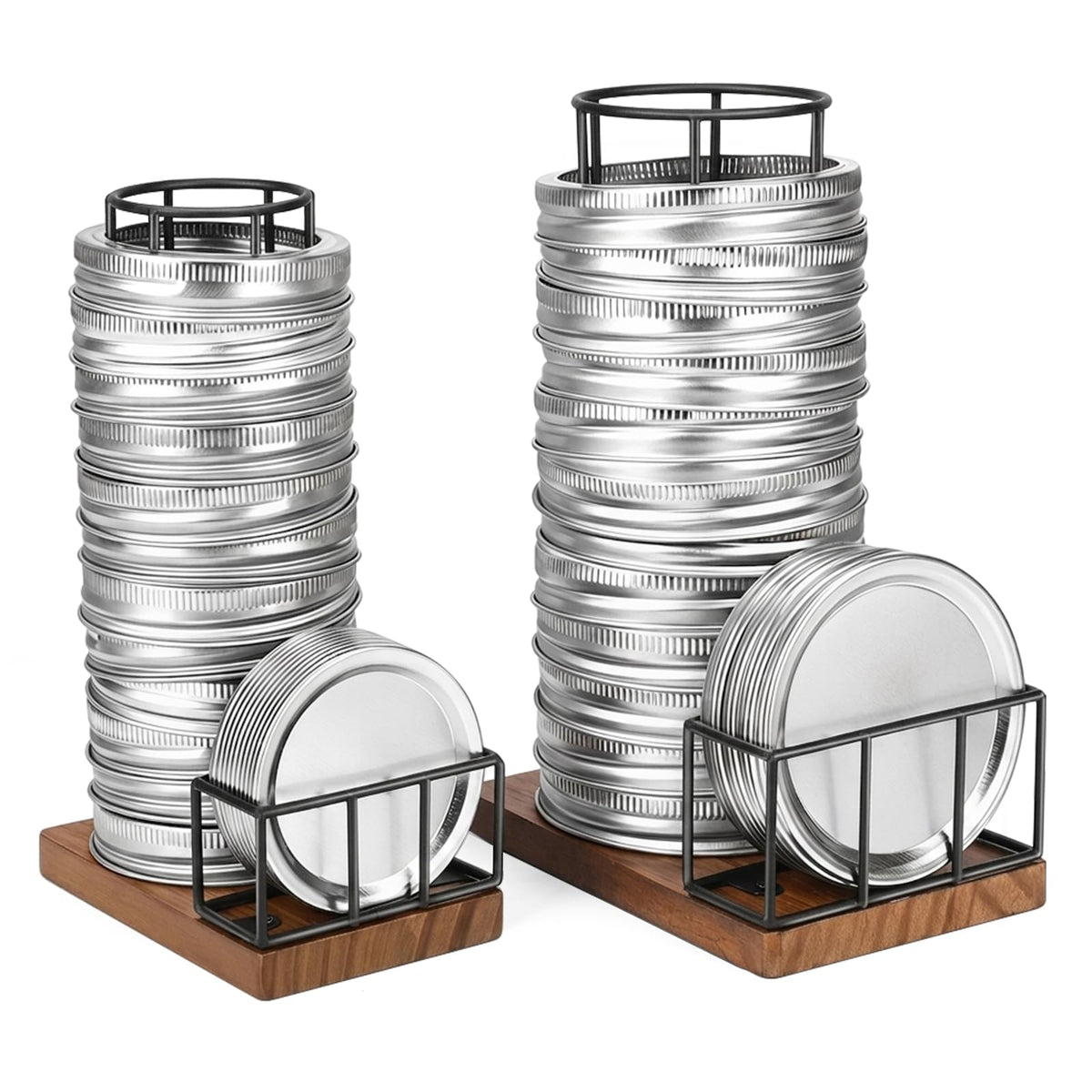 AFOROEOA front view of both lid organizers showing neat storage benefit