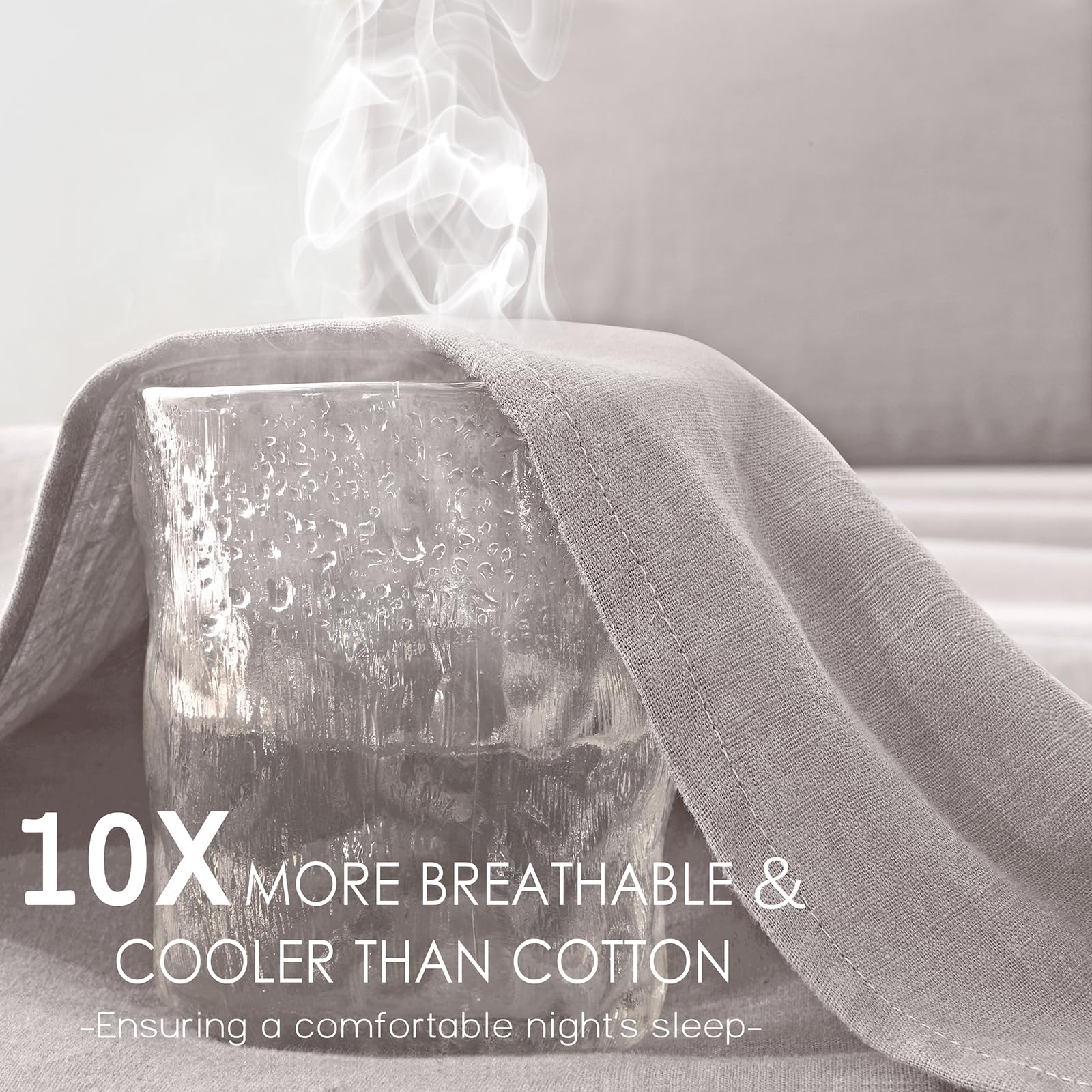 AGGBEERY linen fabric texture macro, reveals 170 GSM durability benefit