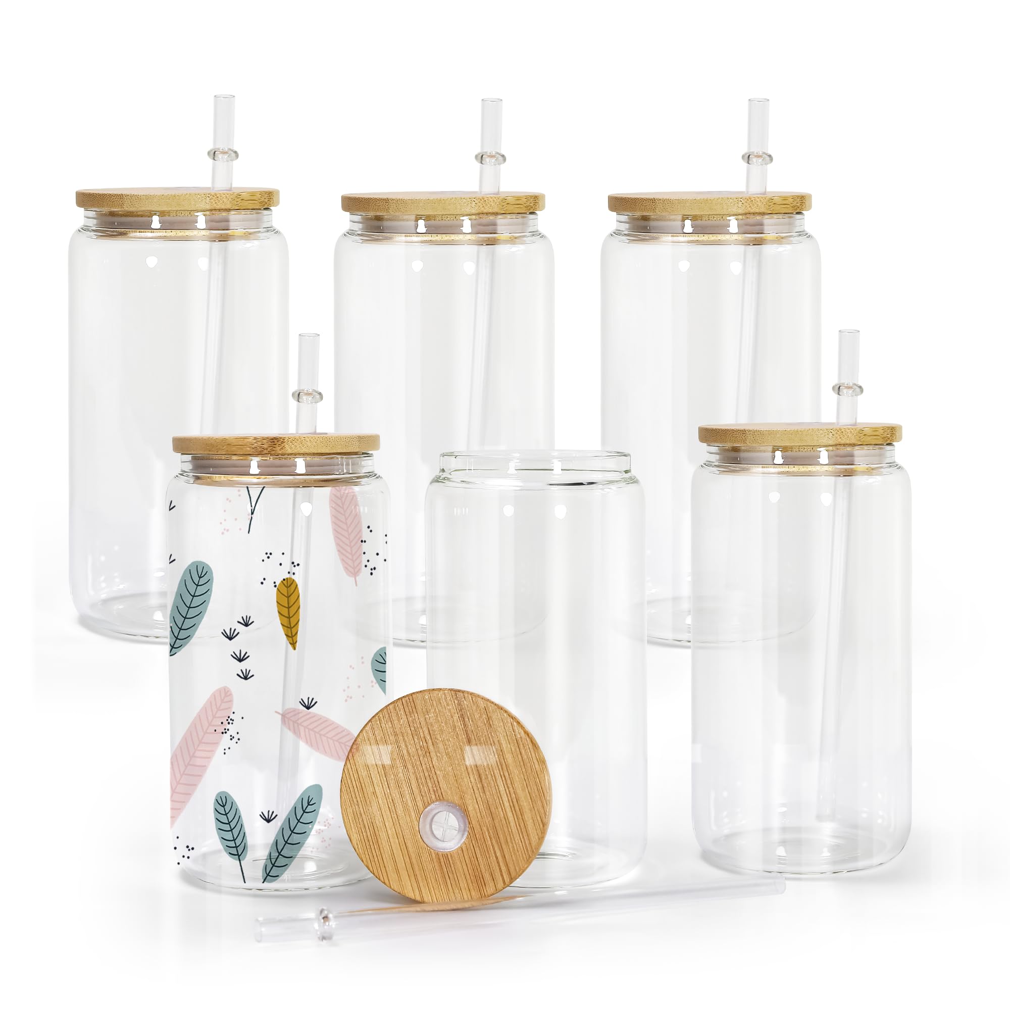 AGH clear 16oz front pack view showing all 12 tumblers and lids for gifting