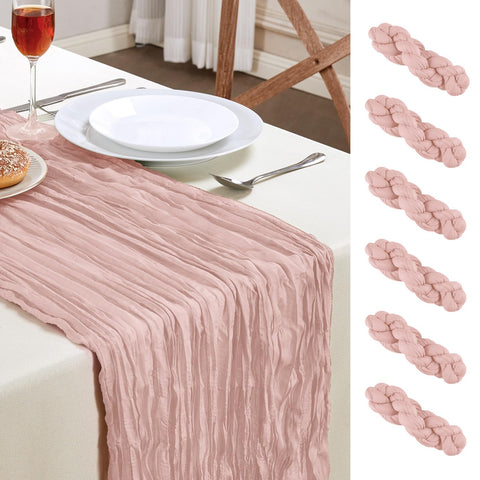 AGIRL dusty pink table runner front view showing soft drape and romantic tone