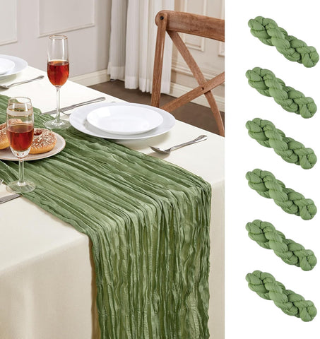 AGIRL sage table runner full table view adds soft color and flow