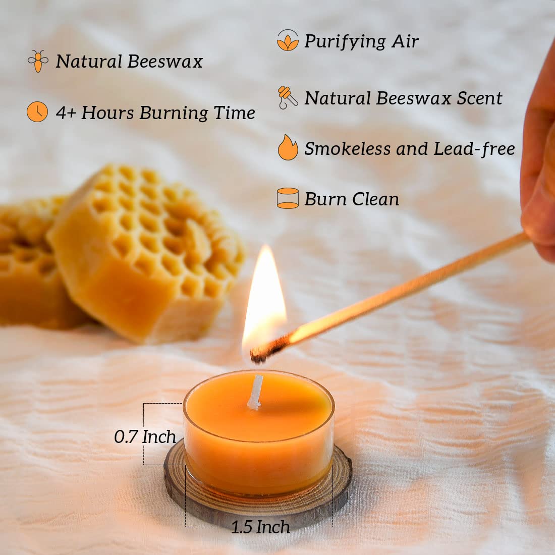 AGLARY close-up of beeswax texture highlighting natural purity benefit