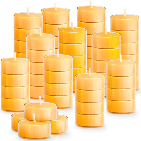 AGLARY front box packaging showing 50 beeswax tealights and bulk value