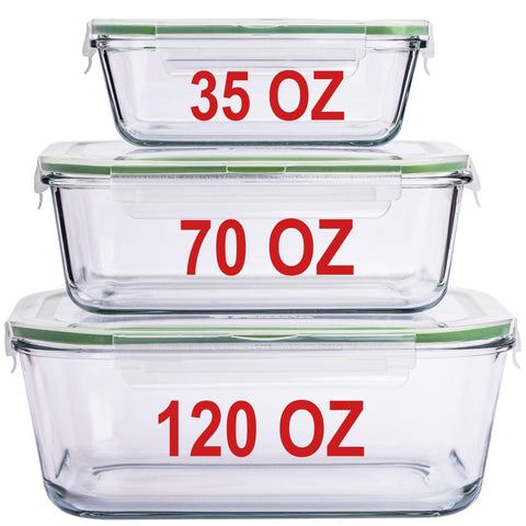 AGTRADE front view of full 3-piece set showing sizes and lids for versatile storage