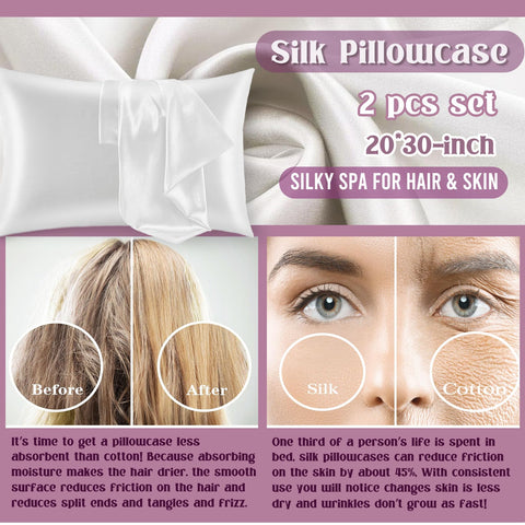 AHAGIFTREE satin pillowcases close-up showing silky fabric that protects hair