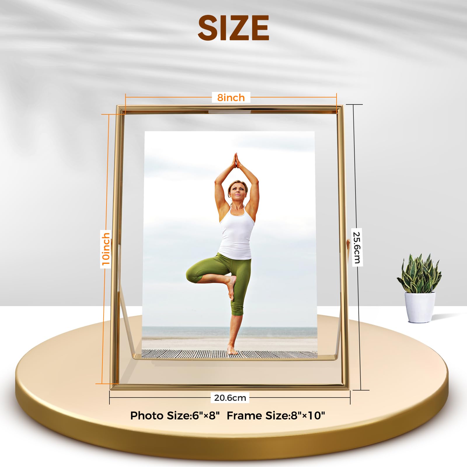 AhaGo gold frame side profile highlighting slim metal rim and stability