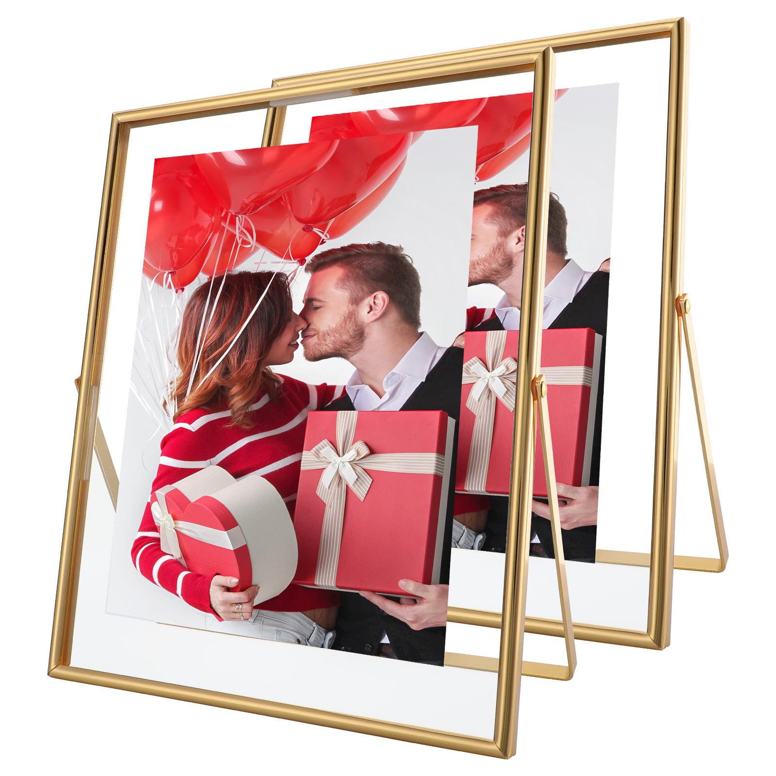 AhaGo gold frame displaying a pressed flower showcasing keepsake use