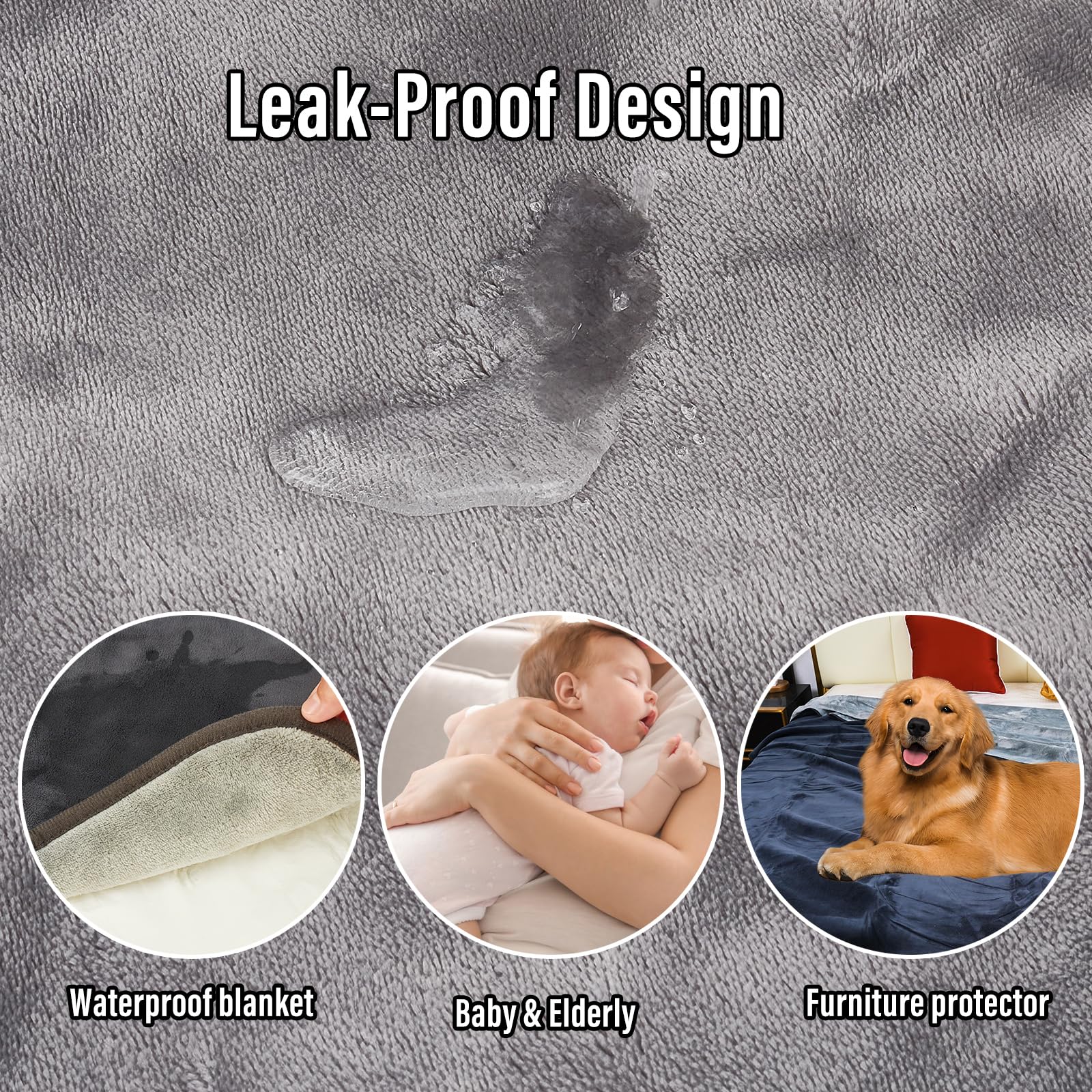 Ahinahwap visible TPU waterproof layer at the blanket edge preventing leaks