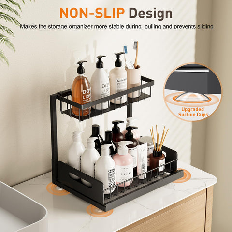 AIDIAM oversized suction feet and rubber pads securing shelf without drilling