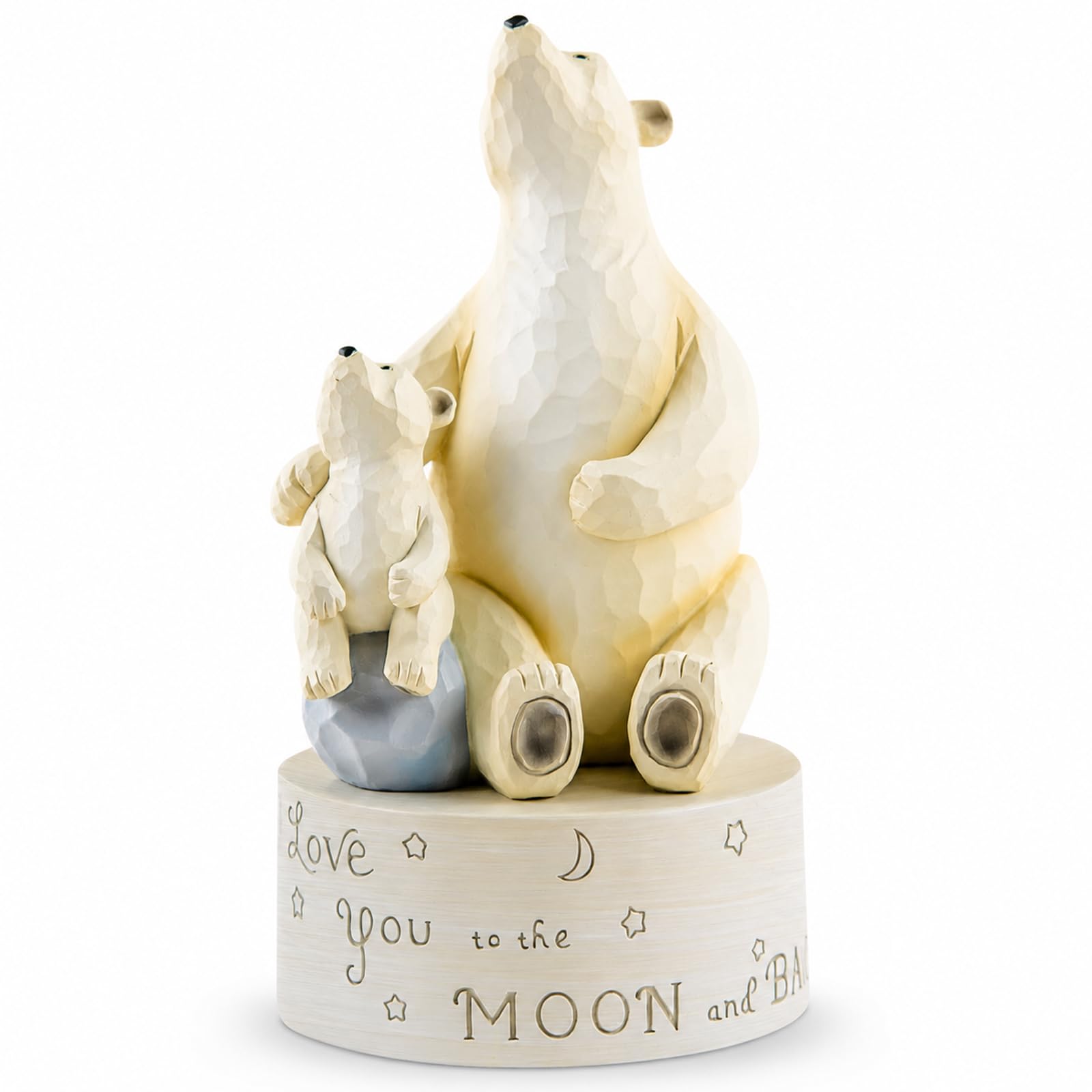 AIDLNS polar bear on a nightstand near lamp, creates calming bedtime mood