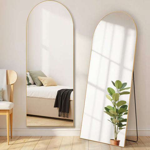 Aidoly front view arched full-length mirror showing sleek reflection and style