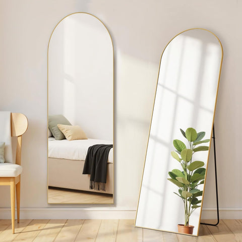 Aidoly arched full-length mirror front view showing elegant frame and full reflection benefit