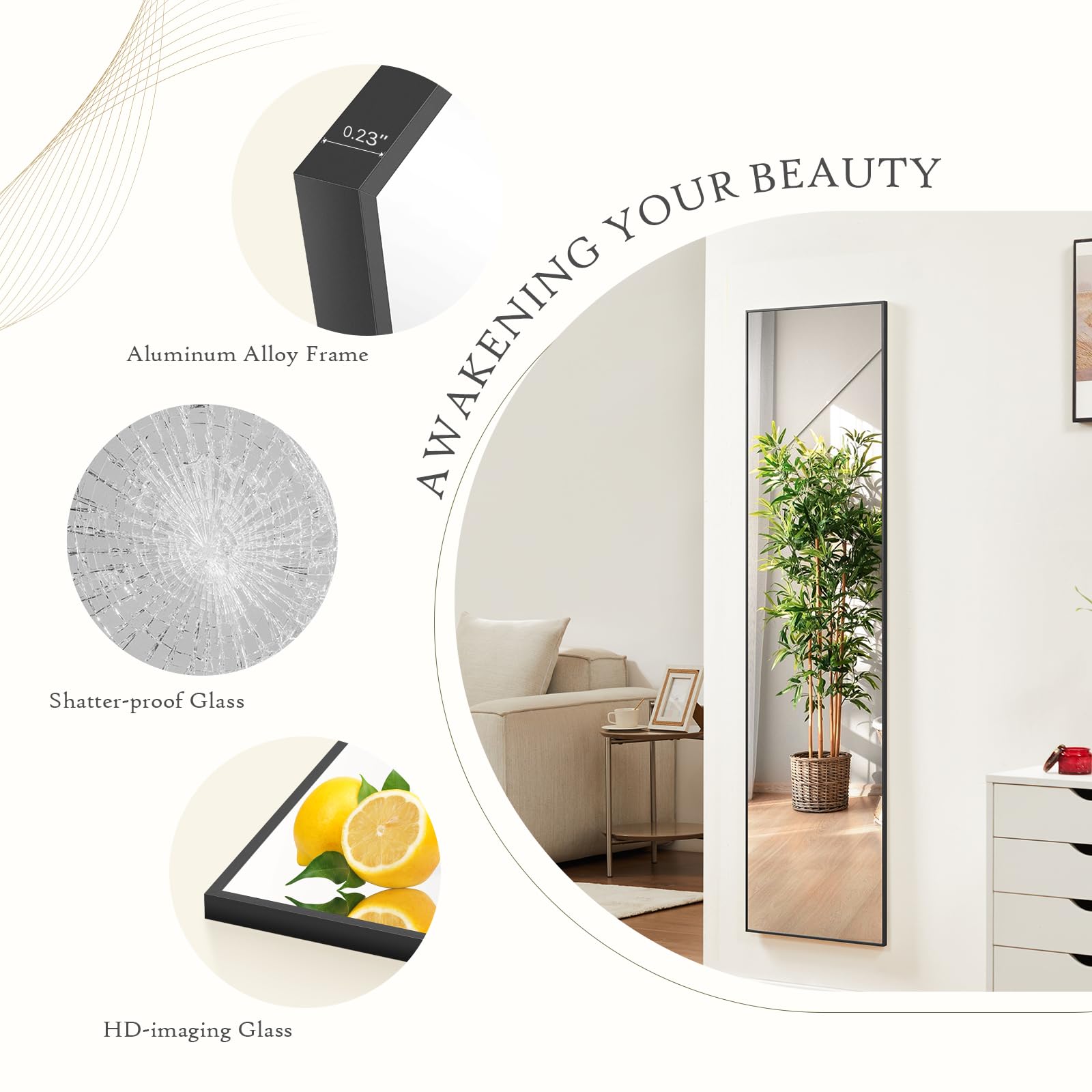 Aidoly aluminum frame detail highlighting slim wire-drawing finish and durability