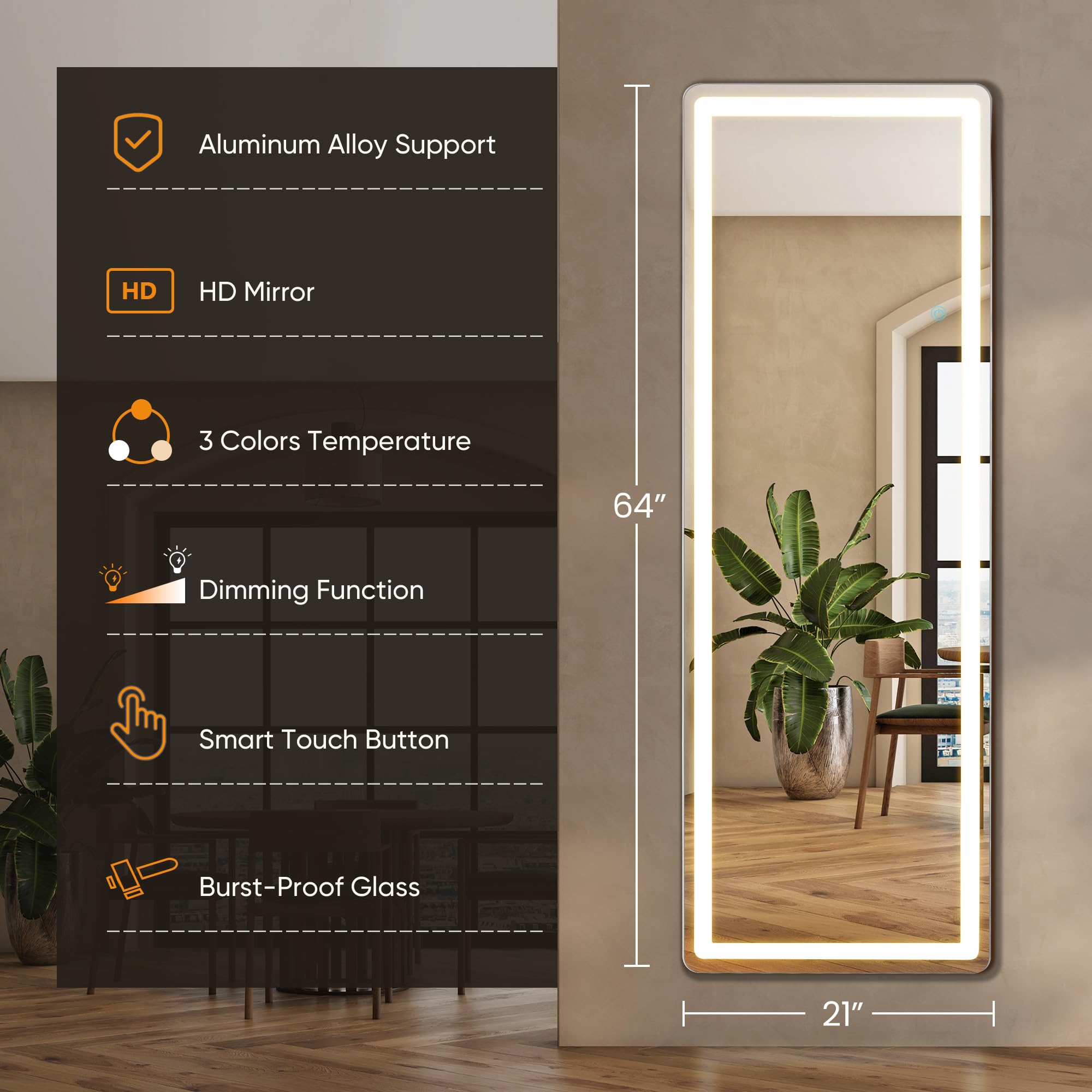 Aidoly closeup of LED lighting modes demonstrating adjustable color temperatures benefit