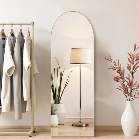 Aidoly mirror wall-mounted in hallway showing brightening and depth benefit