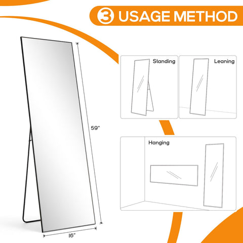 Aidoly size scale comparison displaying mirror height next to furniture for dimension benefit