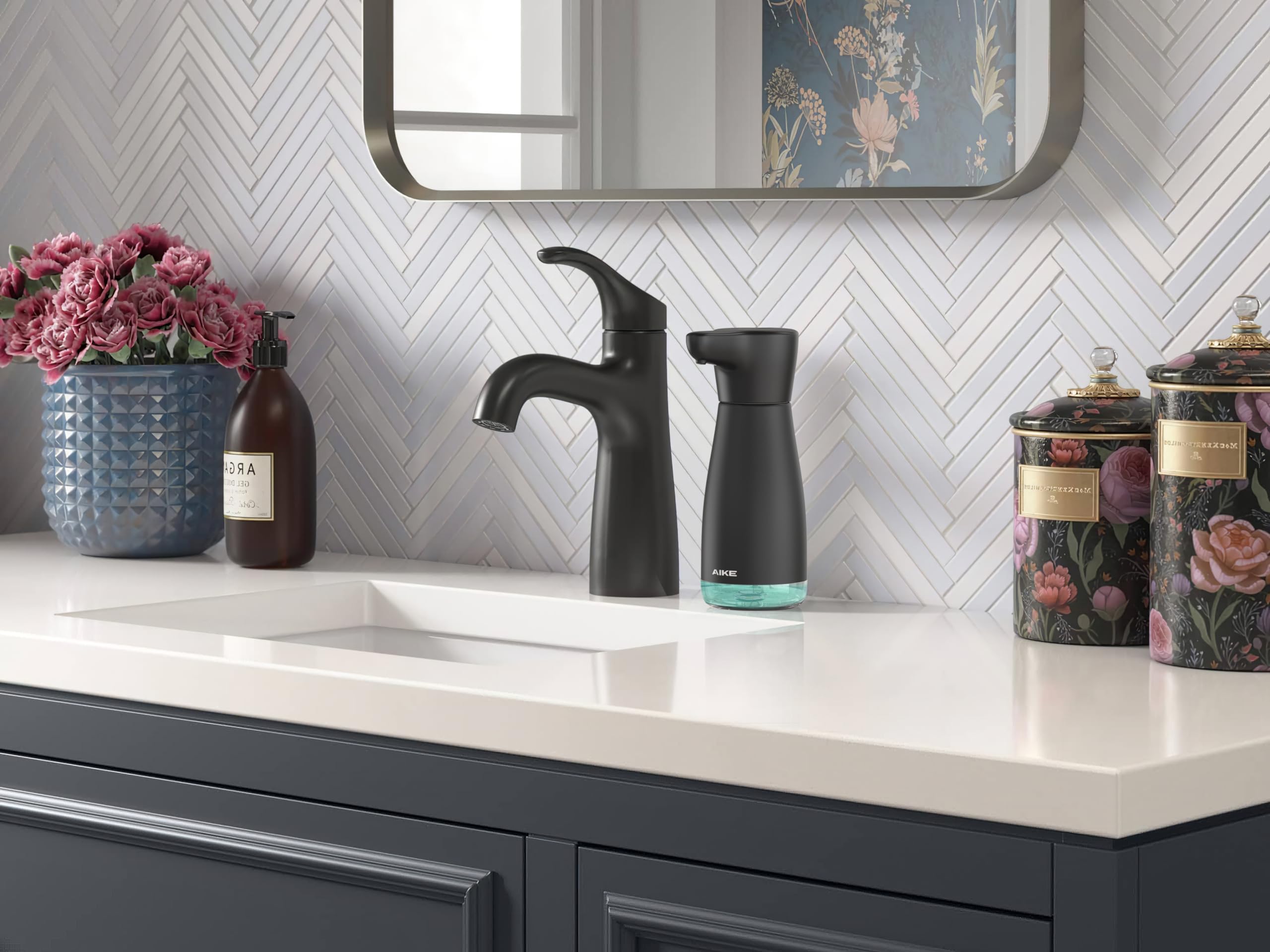 AIKE on kitchen counter lifestyle shot showing integrated style and daily-use benefit