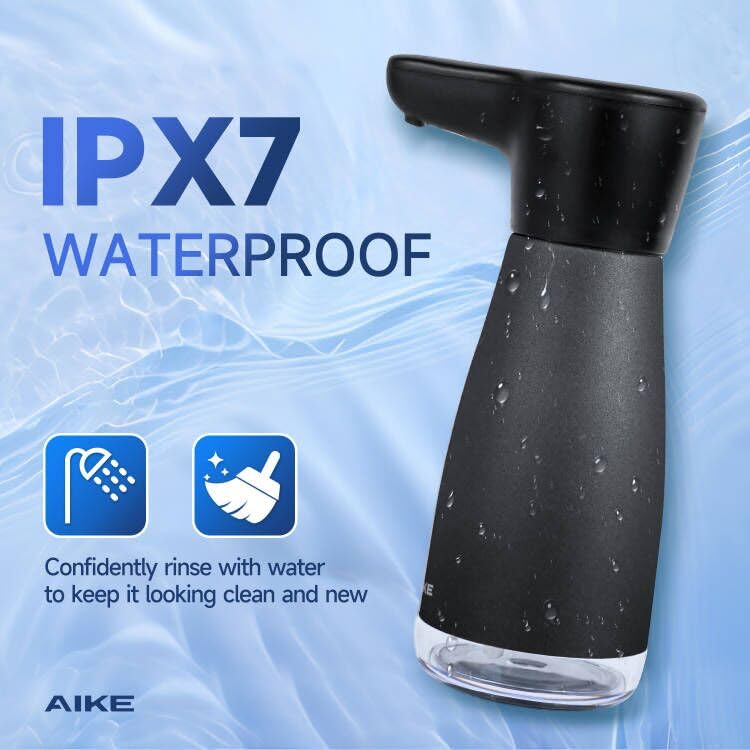 AIKE magnetic charging port detail showing waterproof seal and easy-recharge benefit