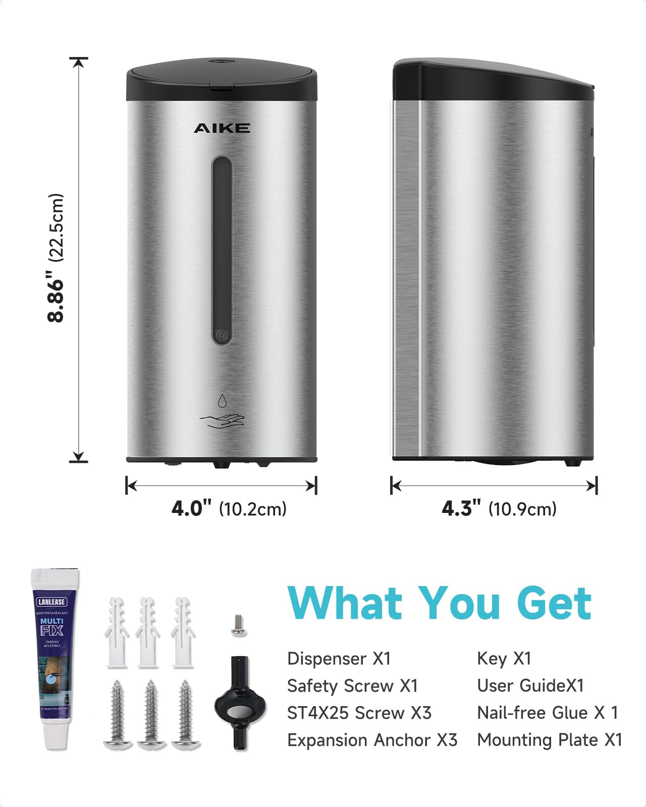 AIKE refill process showing wide neck for quick, mess-free replenishing