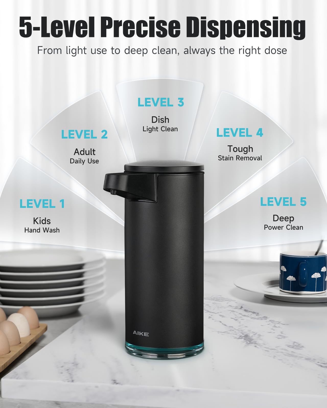 AIKE SensePro close-up sensor and nozzle, delivers fast touch-free dispensing