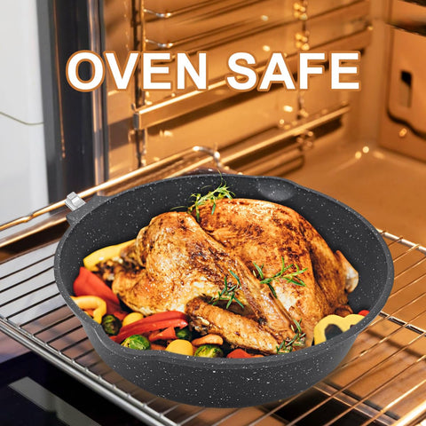 AIKENBBKK tempered glass lid with silicone seal to lock in steam and reduce mess