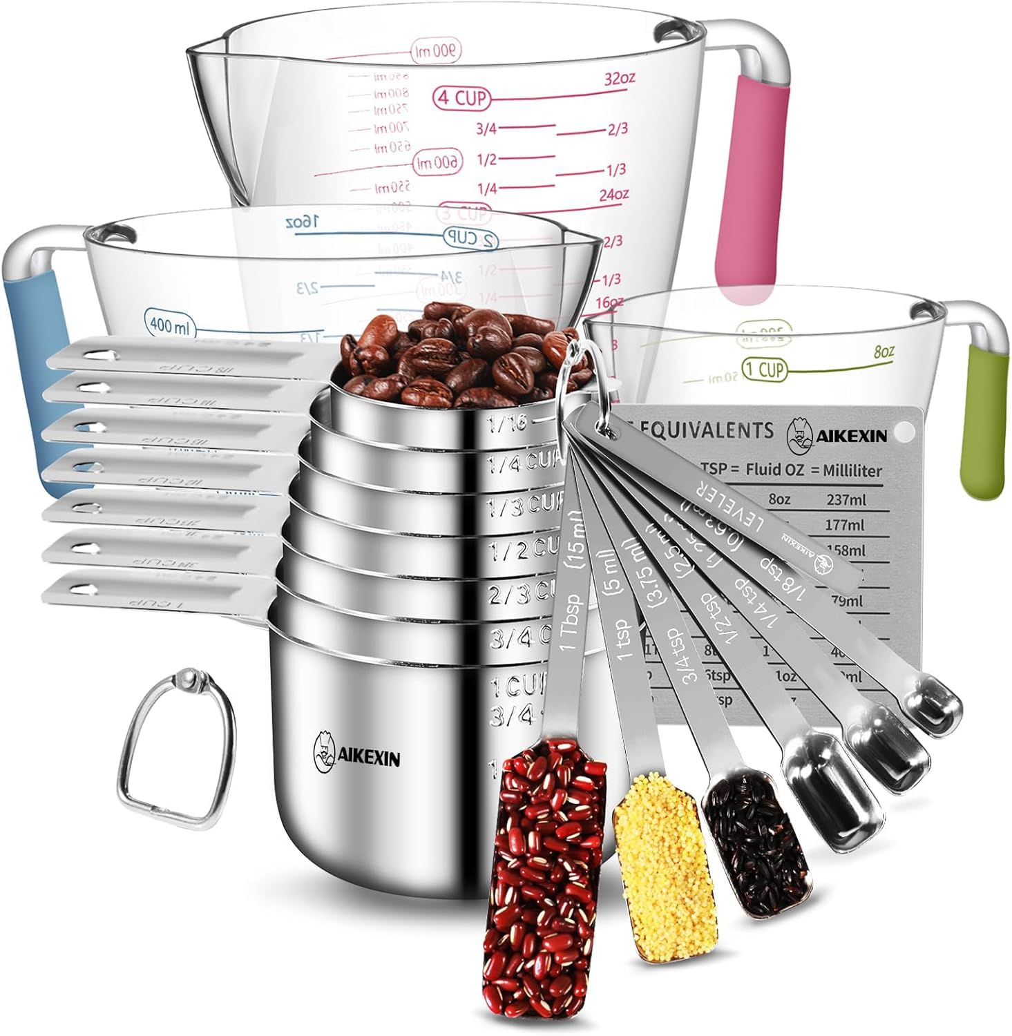AIKEXIN front view of full 20-piece set, shows organization and completeness