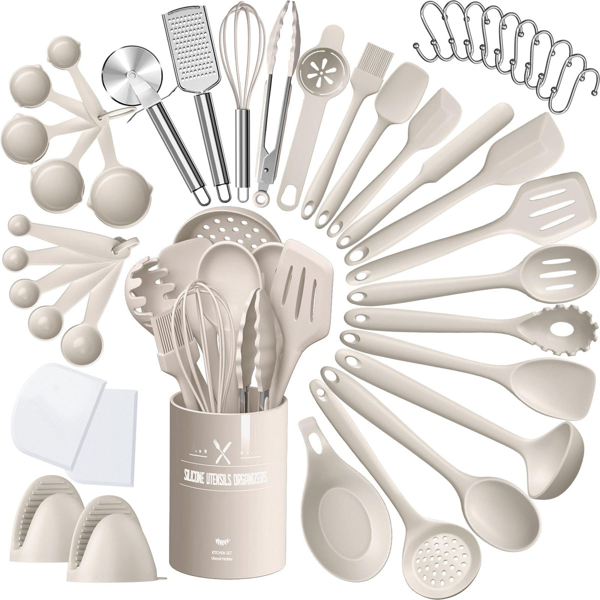 AIKKIL front packaging showing full khaki 43-piece set and organized layout