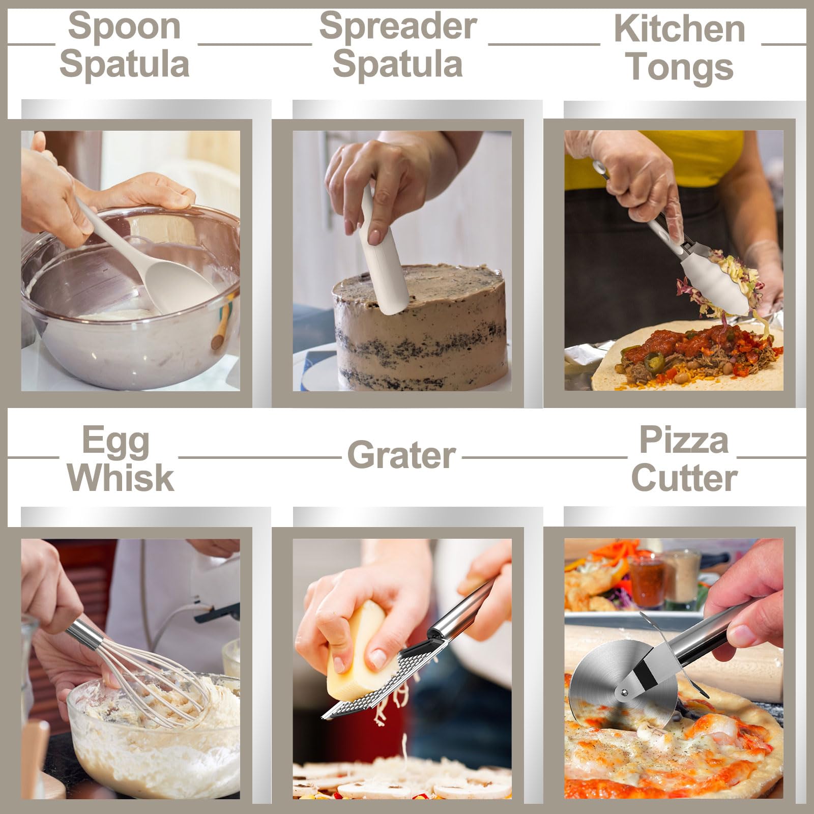 AIKKIL measuring cups and spoons displayed for precise baking and cooking