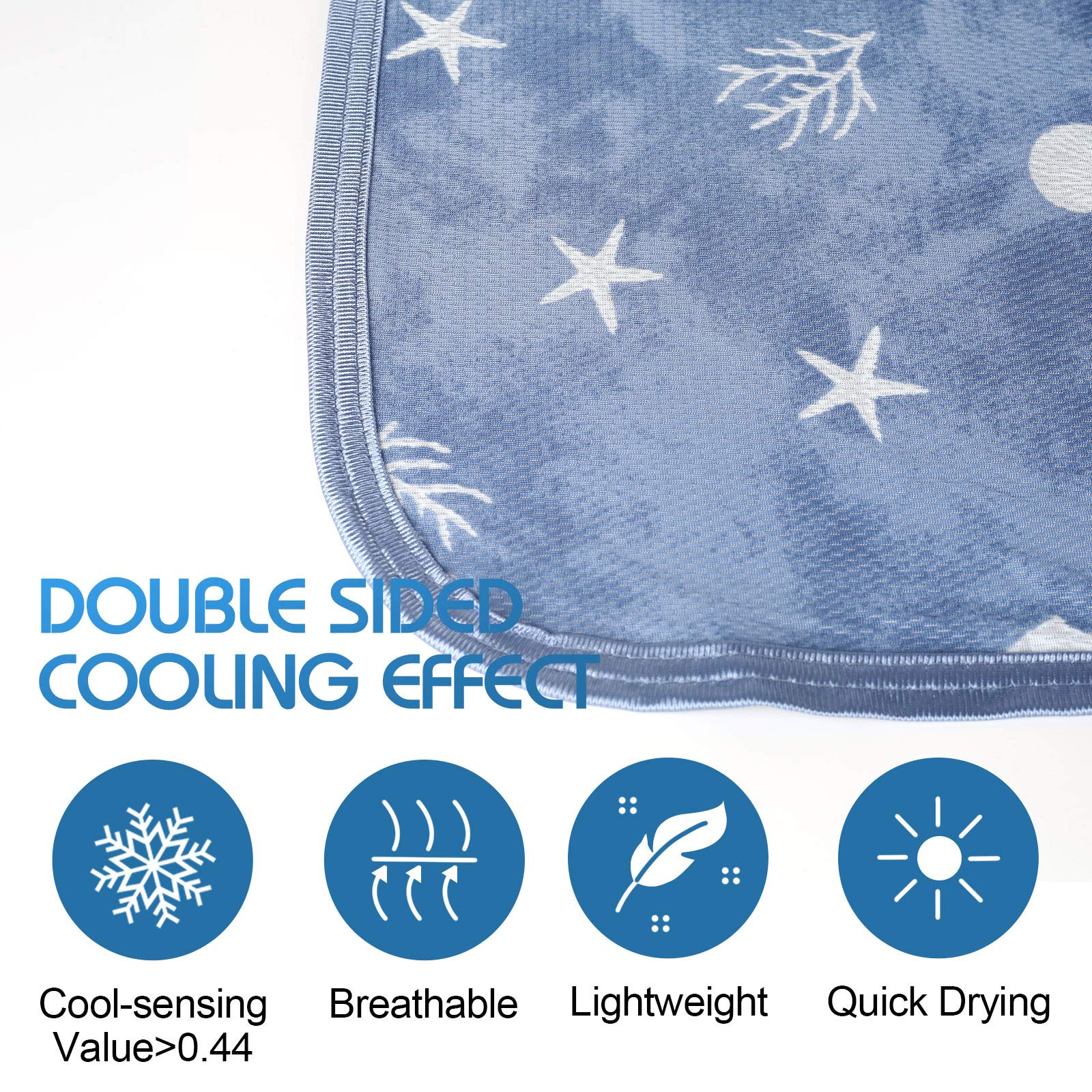 Ailemei Direct detail showing both sides of blanket with double-sided cooling benefit