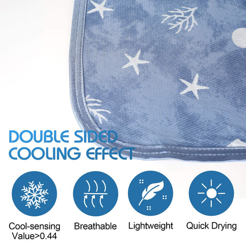 Ailemei Direct detail showing both sides of blanket with double-sided cooling benefit