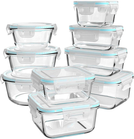 AILTEC front view of nine-piece set showing containers and lids for organized storage