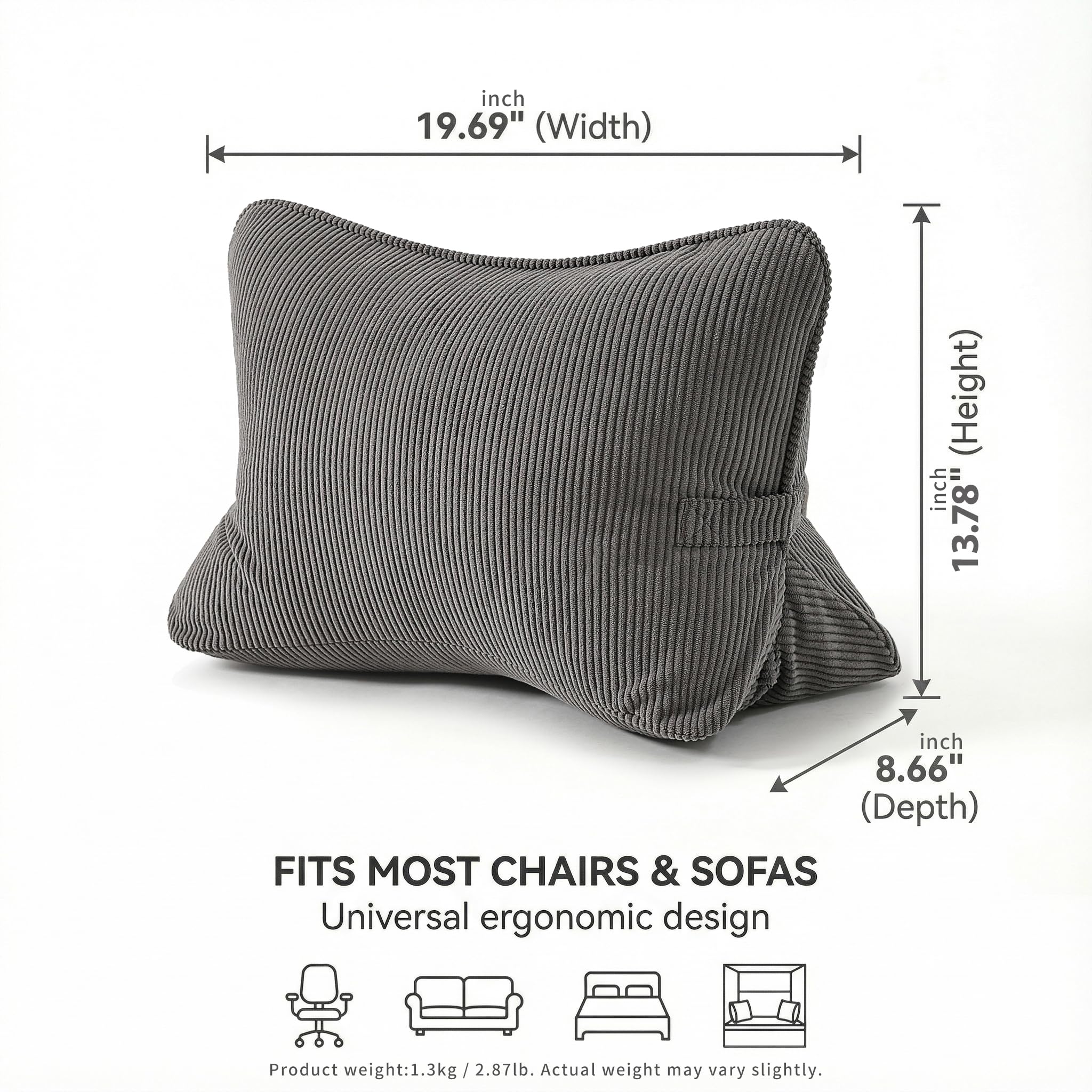 Ailuteie on armchair while reading illustrating ergonomic back support