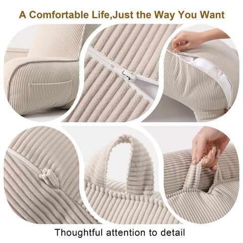 Ailuteie size comparison next to throw pillow to show compact footprint