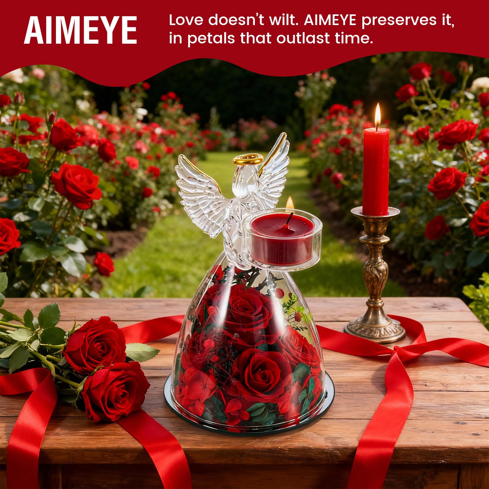 AIMEYE in a romantic bedroom setup illustrating decorative warmth and sentiment benefit