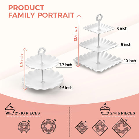 AIMSEAL assembled 3-tier square stand displaying cupcakes securely