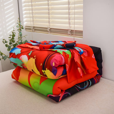Aimuan comforter vacuum-packed before shipping showing compact storage benefit