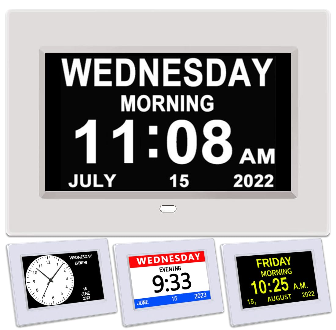 AINFTIME front display showing large day date time for quick recognition