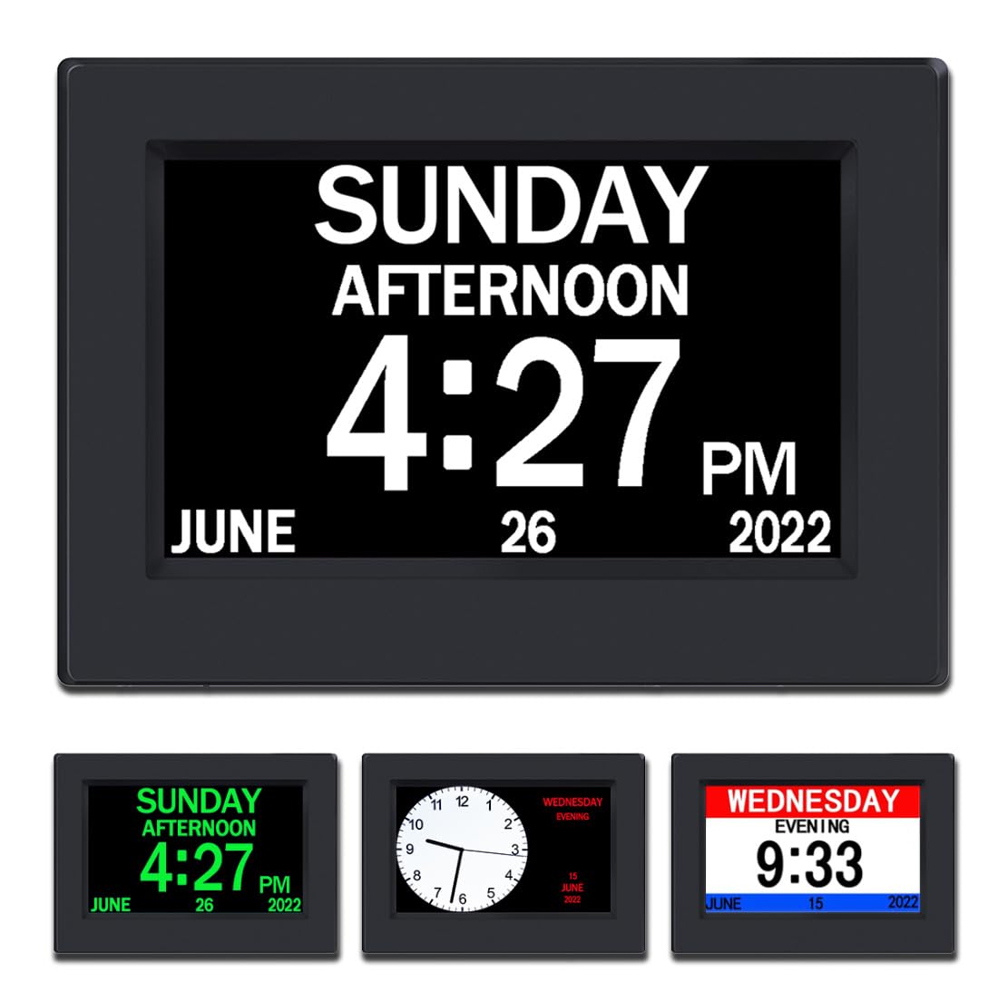 AINFTIME front display view showing large date and time for easy reading