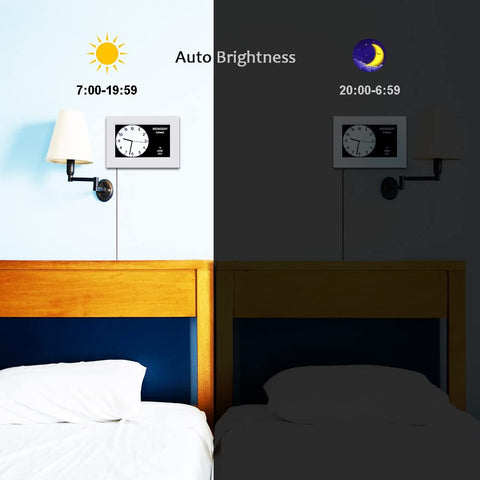 AINFTIME on bedside table demonstrating bedside visibility and convenience