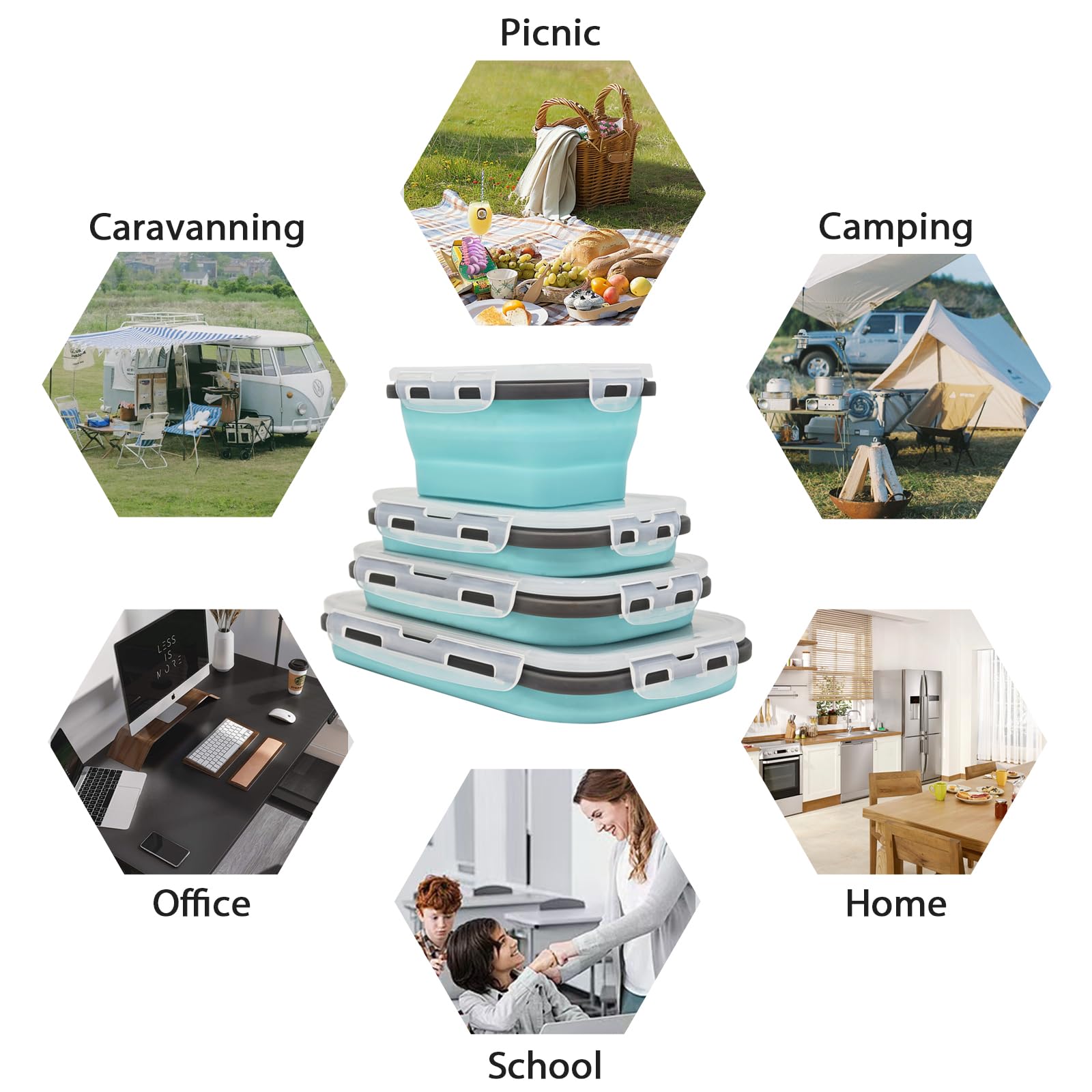 Ainmvnos collapsed bowls stacked flat to save space in cabinets