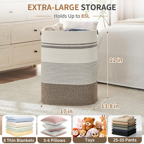 AINUOQI closeup shows cotton rope texture for breathable storage