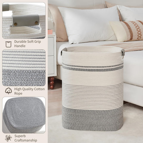 AINUOQI basket filled with blankets demonstrating large capacity and easy organization