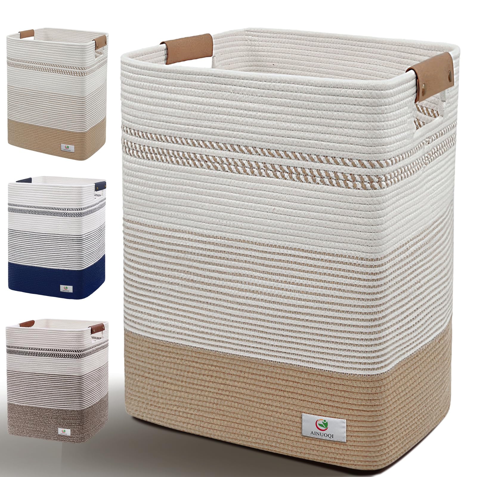 AINUOQI front view of large laundry hamper showing roomy capacity benefit