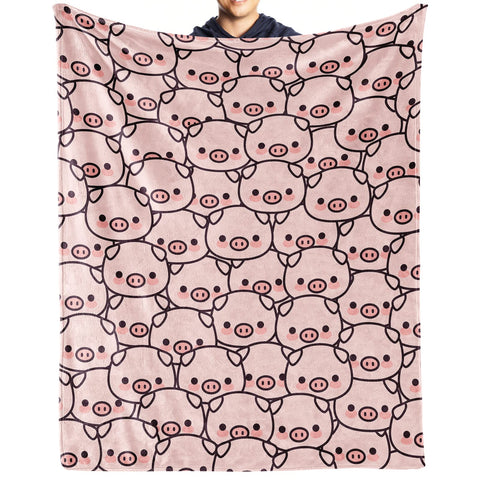 AIOMXZZ front view pig blanket showing full pattern and cute design benefit warmth