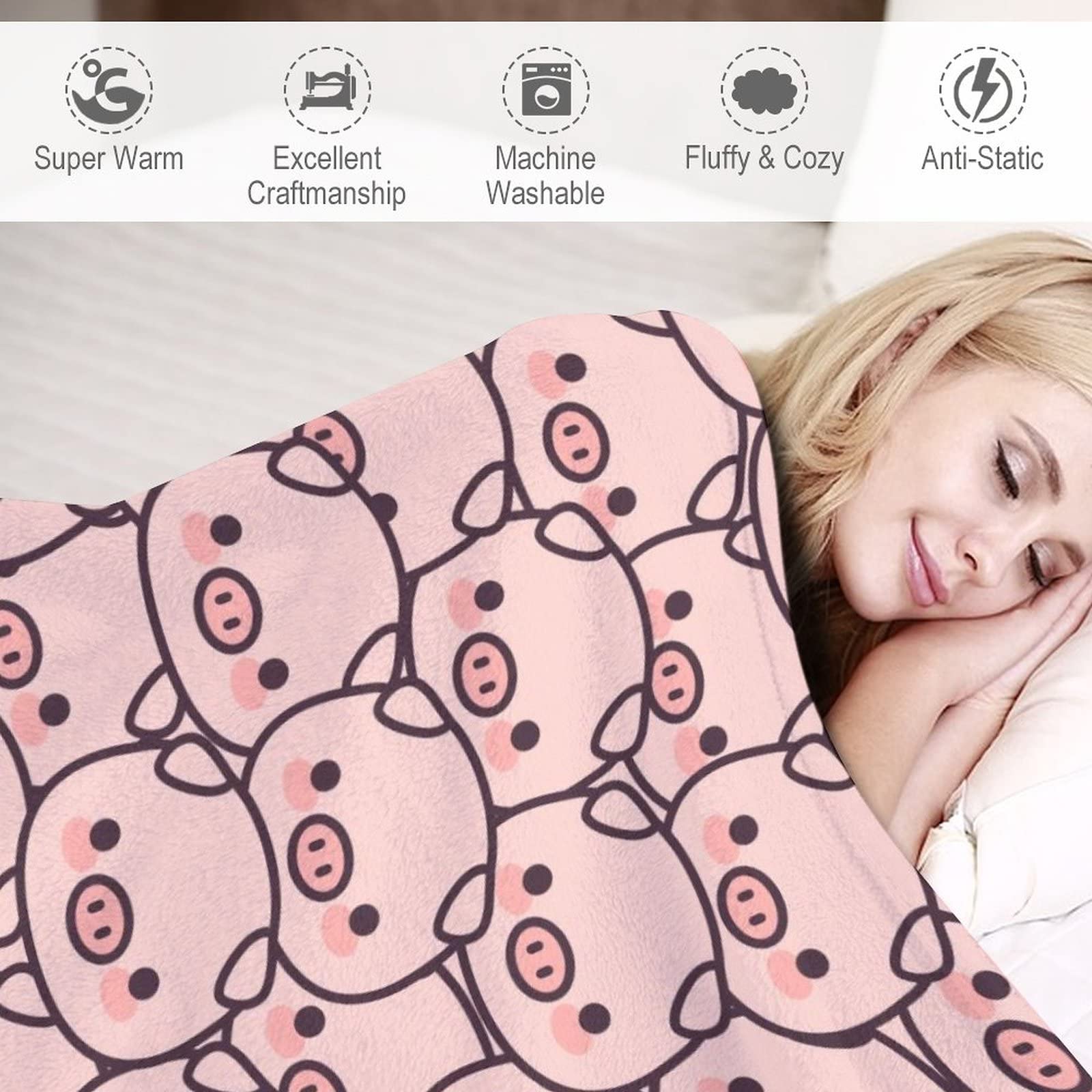 AIOMXZZ pig blanket draped on couch adding playful decor and comfort